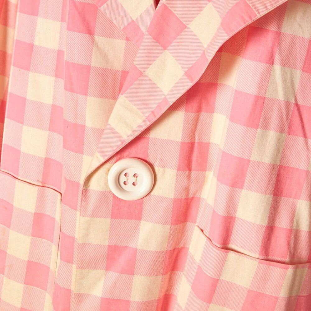 Vintage Pink and White Plaid Clown Suit Outfit